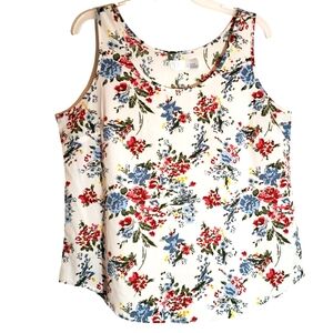 Time&Tru women's large floral print sleeveless pullover summer top. 3087